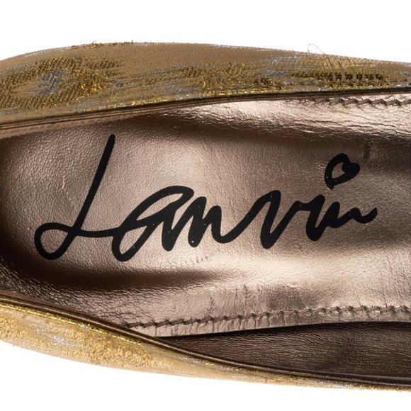 LANVIN Patterned Gold d'orsey Pump heels - Picture 9 of 11